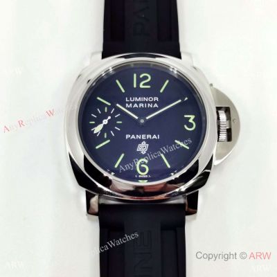 Copy Panerai Luminor Marina Logo PAM 00005 Black Rubber Strap 44mm